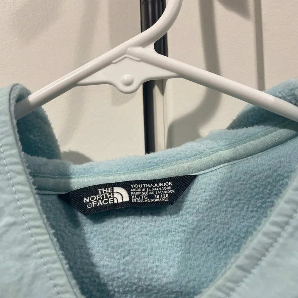 The North Face Kids Light Blue Hooded Fleece Jacket